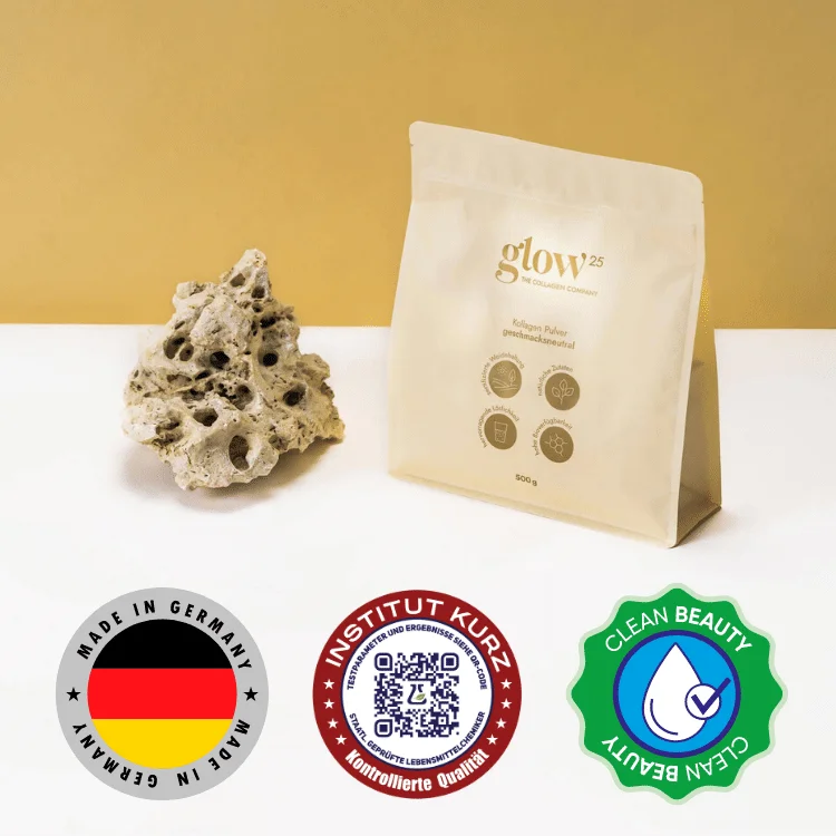 Glow25™ Kollagen Pulver mit Mikropeptid-Technologie™ – Deutschlands Testsieger 2023