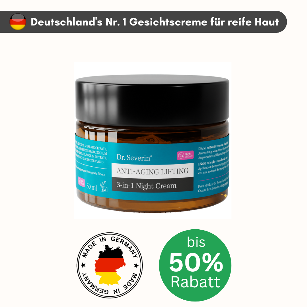 Dr. Severin® Dr. Severin Anti-Aging Lifting 3-in-1 Night Cream für sichtbar weniger Falten und mehr Feuchtigkeit - Deutschlands Testsieger 2024